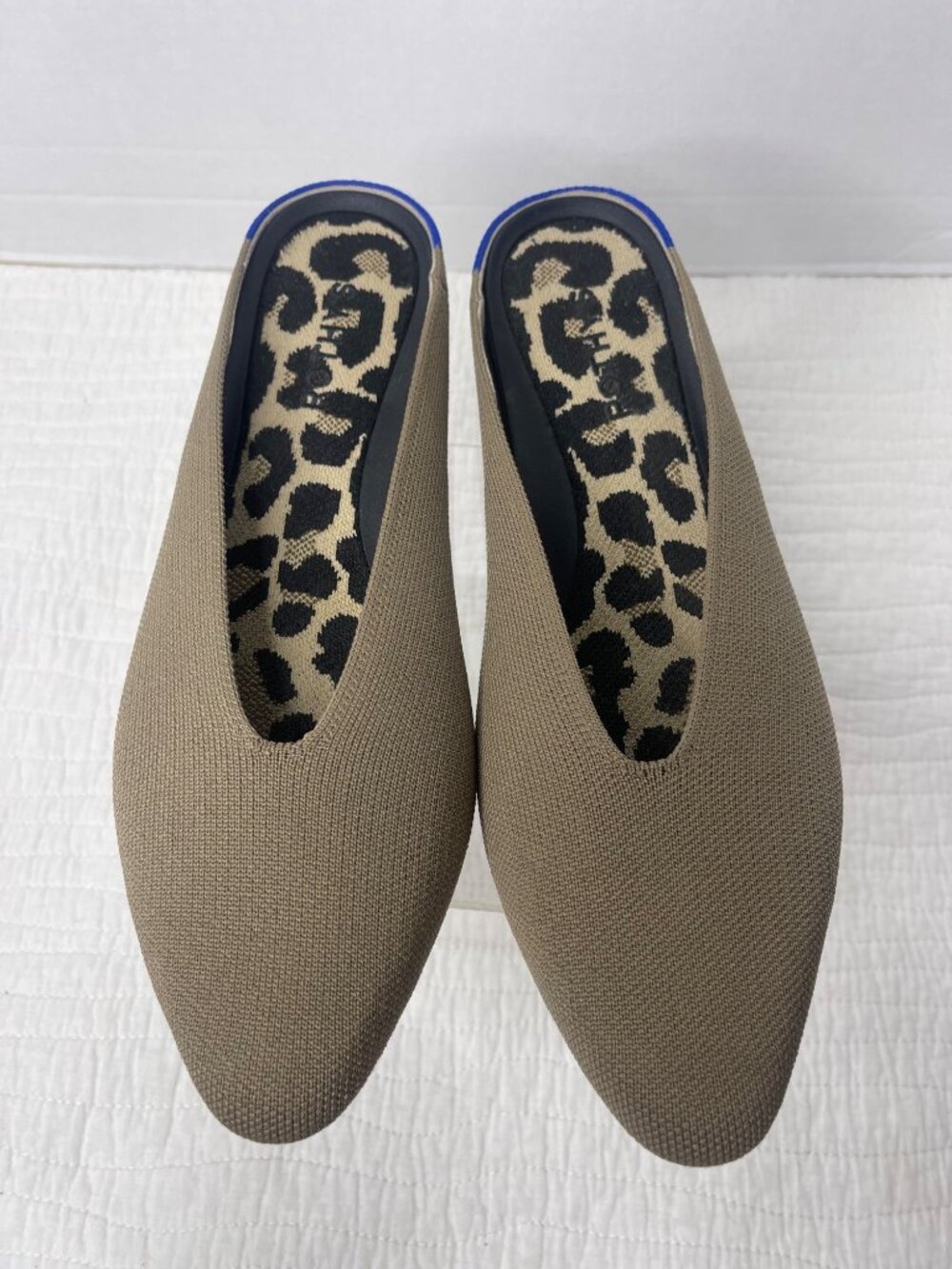 Rothy's Almond Demi Mules Women 10 Portobello Knit Washable Slip-on Flats NWOB - Picture 2 of 9